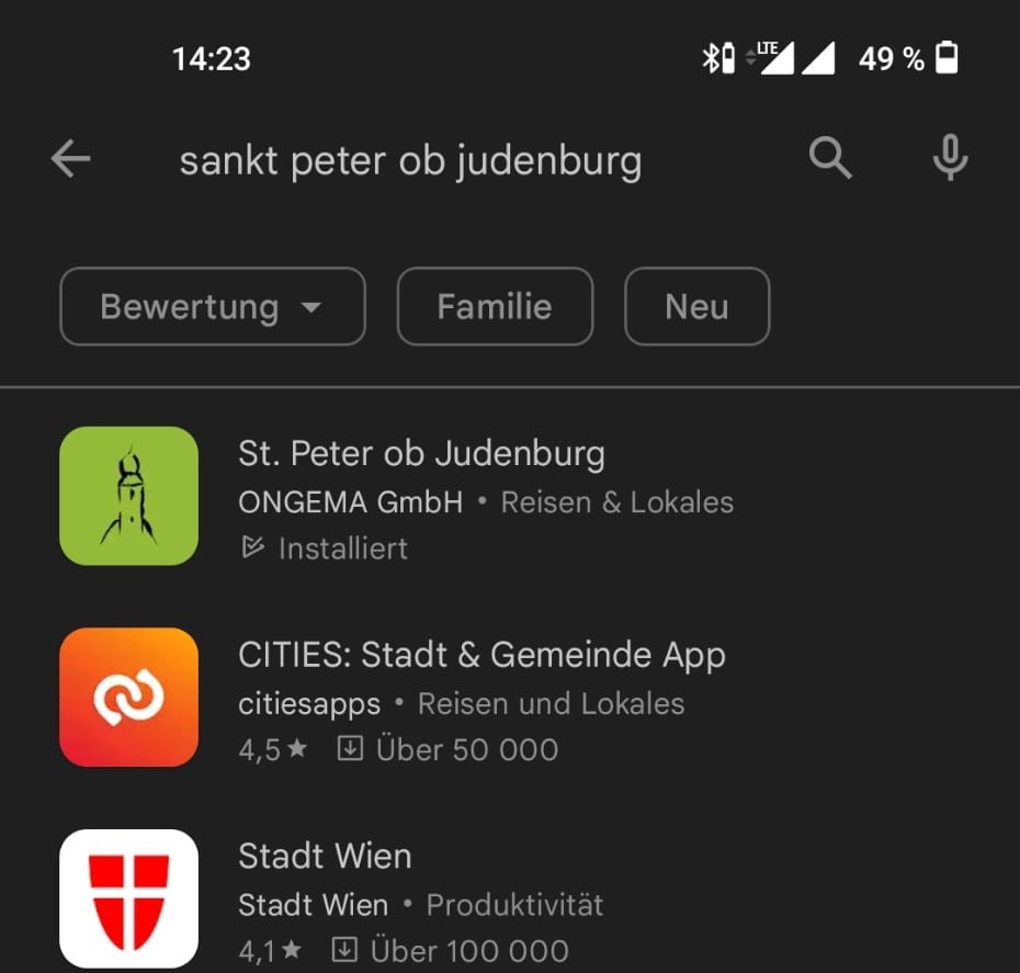 Screenshot: St Peter ob Judenburg App im Playstore 2