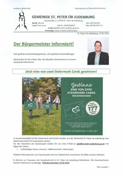 Der Bürgermeister informiert