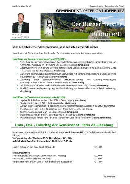 2024-06 Der Bürgermeister informiert