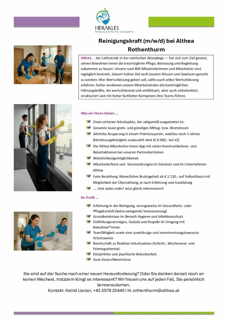 Stellenausschreibung Neu Herakles Rothenthurm
