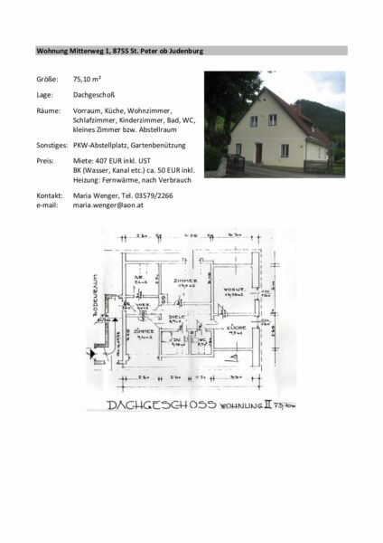 Wohnung St. Peter - Mitterweg 1 Obergeschoss