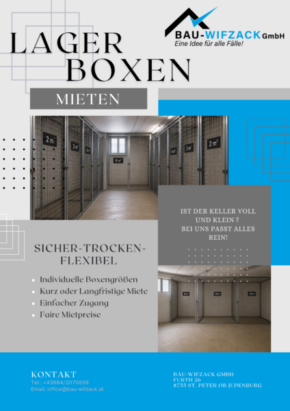 Anzeige für Lagerboxen Foto Bau Wifzack