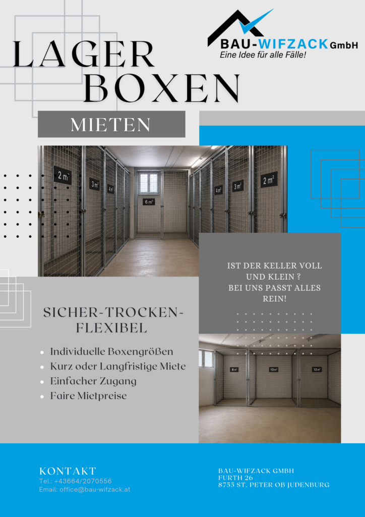 Anzeige für Lagerboxen Foto Bau Wifzack