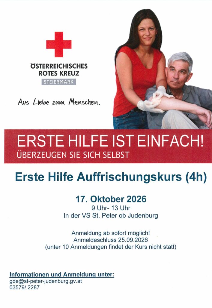 Erste Hilfe Kurs Ankündigung Foto Rotes Kreuz Judenburg