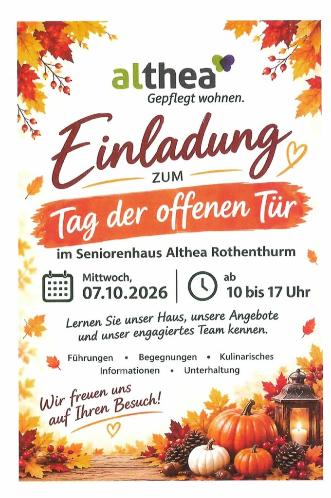 Einladung Seniorenhaus Althea zum Herbstfest