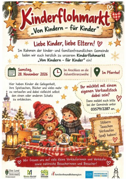 Einladung zum Kinderflohmarkt in St. Peter ob Judenburg Foto Elternverein VS St. Peter